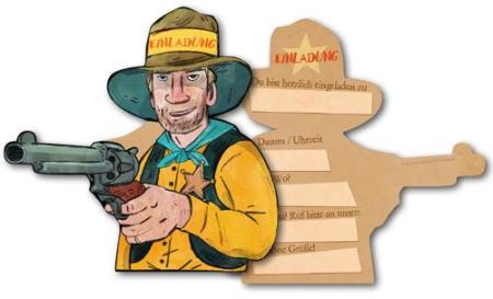 Einladungskarten Cowboy 6 Stück